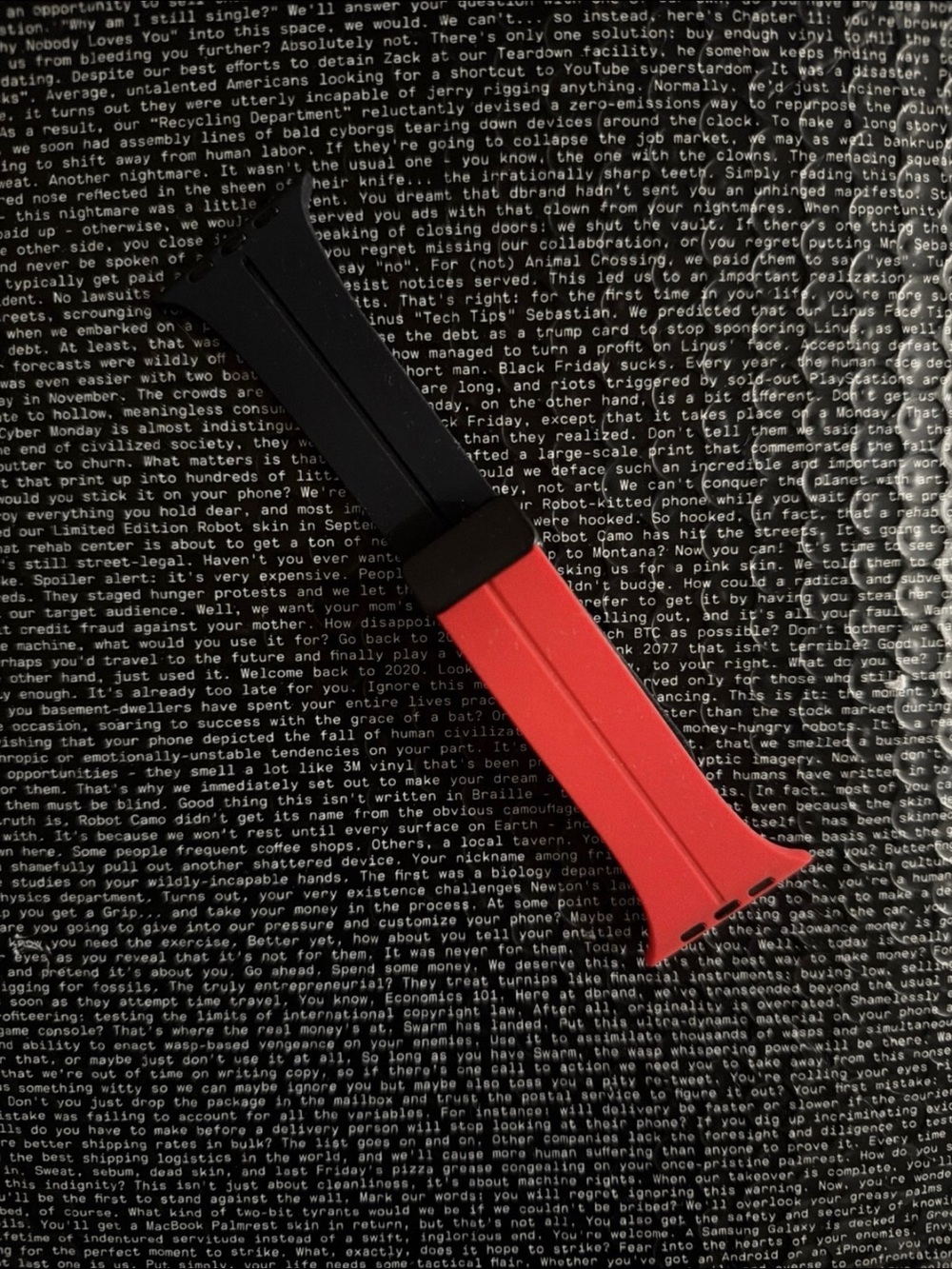 Unbranded magnetic strap Apple Watch band red/black silicone